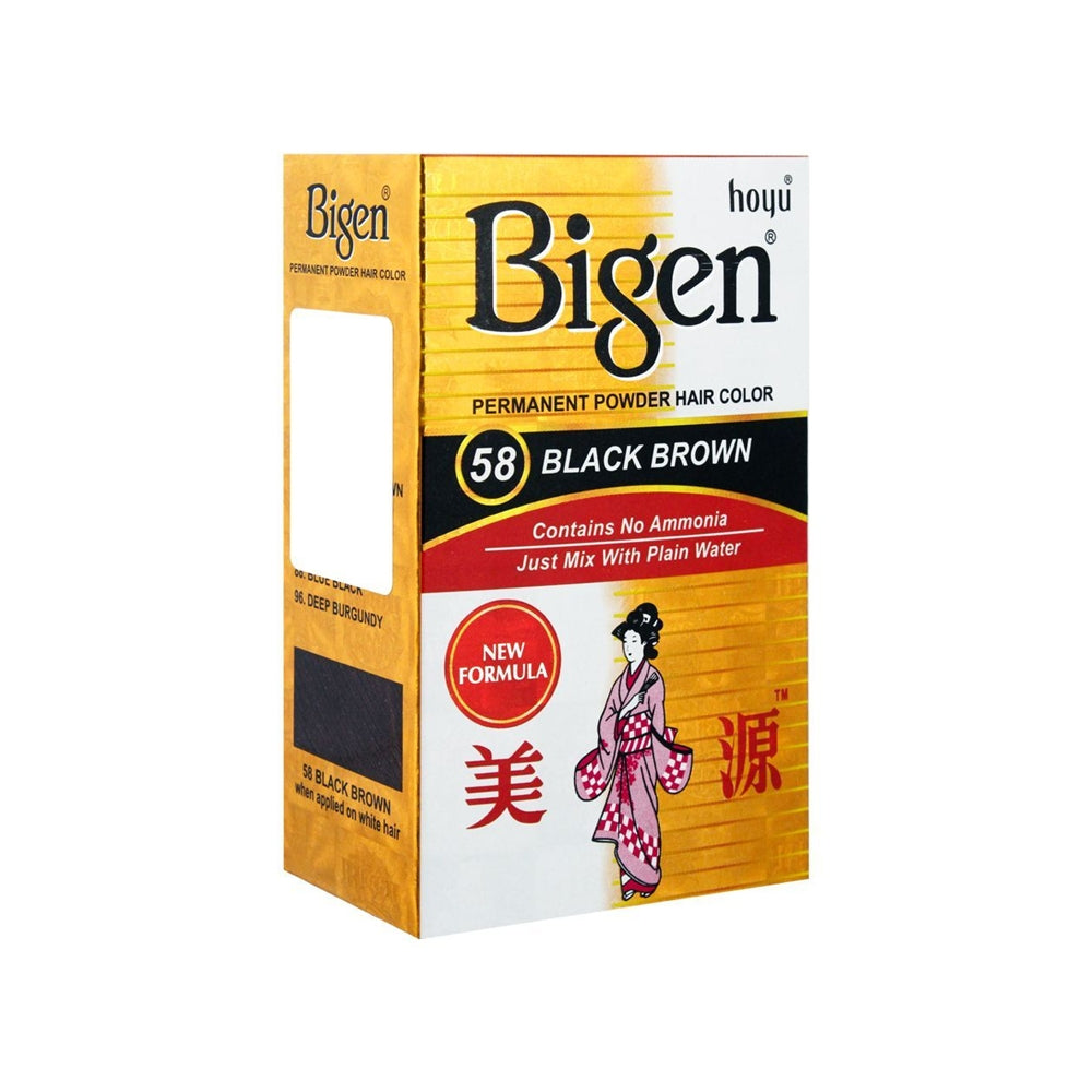 Bigen Permanent Powder Hair Color – 58 Black Brown